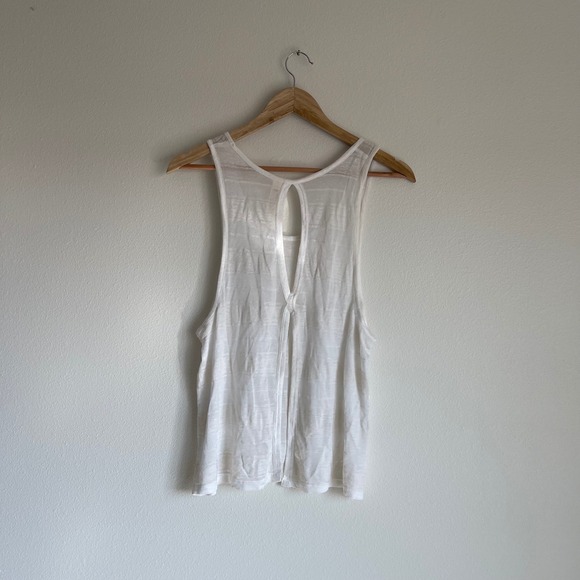 Free People Movement‎ Lightweight Striped Open Back Flowy Tank Top Size Small - Picture 1 of 9